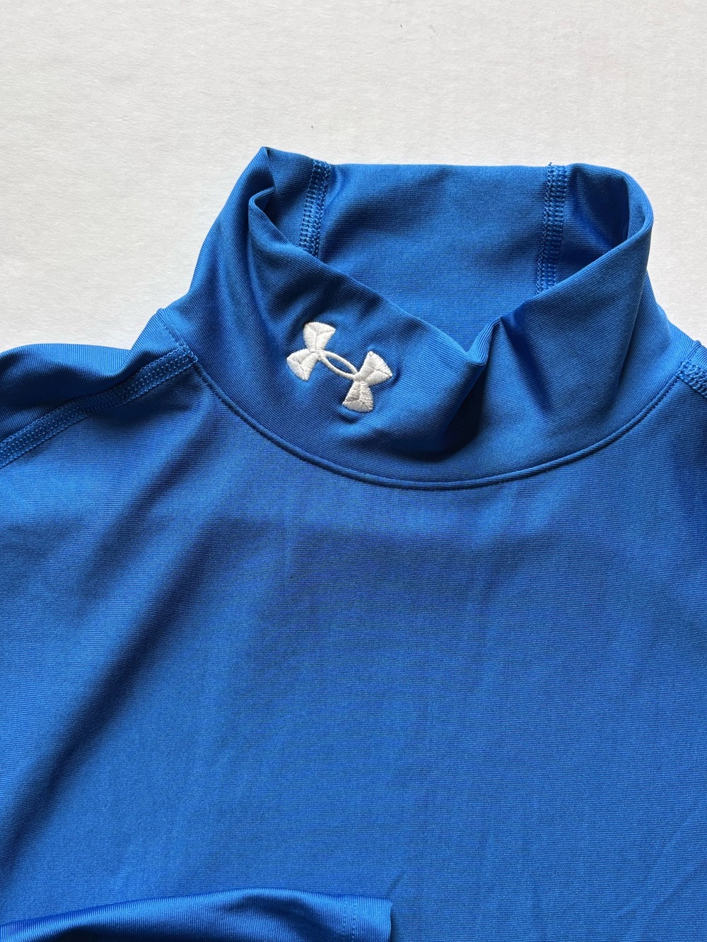 Under Armour Coldgear Compression Long Sleeve Shirt Mens Mock Neck Large Blue - Picture 2 of 9